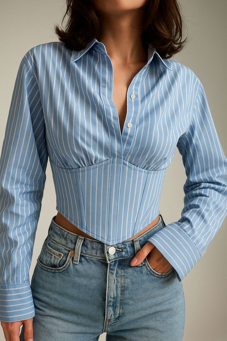 Blue Striped top from Komi